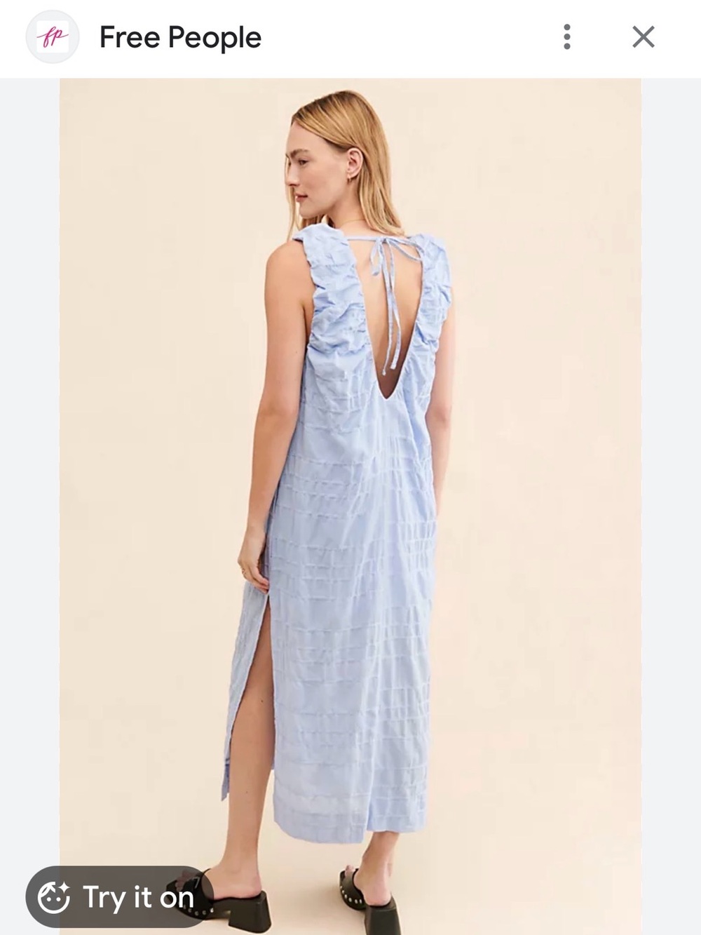 Free people Light Blue Sleeveless V-Neck dress - Picture 4 of 4